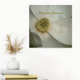White Magnolia Blossom Photographic Wood Wall Art