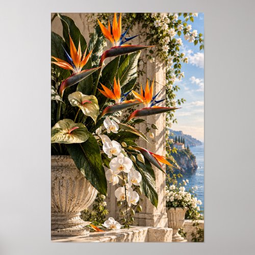 White Magnolia Blossoms in Warm Natural Light Wall Poster