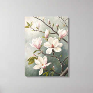 White Magnolia Blossoms Print | Elegant Spring;