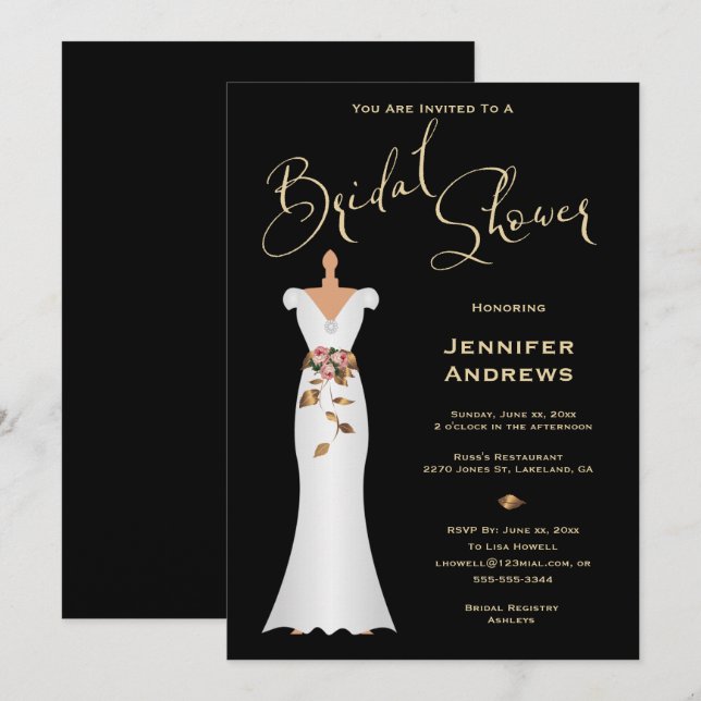 White Magnolia - Bridal Shower Invitation (Front/Back)