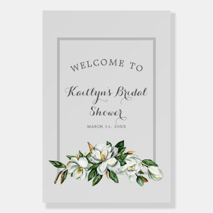 White Magnolia Bridal Shower Sign
