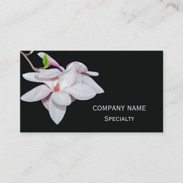 White Magnolia Business Card (Front)