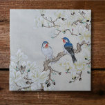 White Magnolia Ceramic Tile<br><div class="desc">White Magnolia is a brush painting in traditional Chinese "gongbi" style. Watercolor and ink on Xuan rice paper. The flower and bird painting is peculiar to China. All kinds of flowers and plants were given various symbolic meanings. Flowers can be compared to almost all thoughts and feelings of human being....</div>