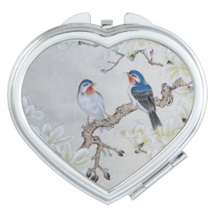 White Magnolia Compact Mirror