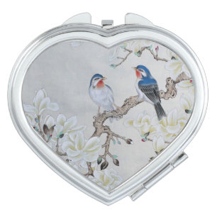 White Magnolia Compact Mirror