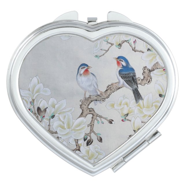 White Magnolia Compact Mirror (Front)