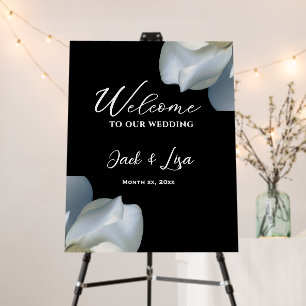 White Magnolia, Elegant Black and White Wedding Foam Board