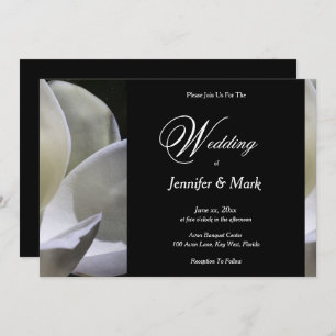 White Magnolia Elegant Wedding Invitation