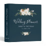 white magnolia floral blue wedding planner 3 ring binder
