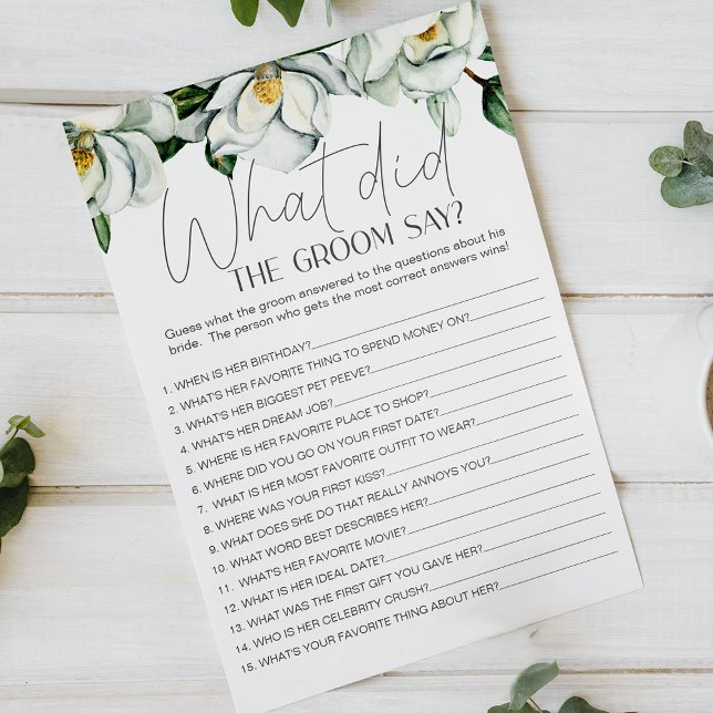 White Magnolia Floral Bridal Would the Groom Say Flyer (Creator Uploaded)