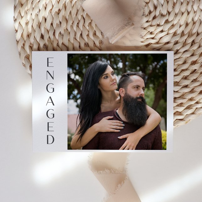 White Magnolia Floral Rustic Engagement Announcement (Creator Uploaded)