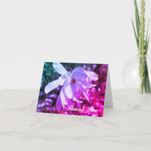 White Magnolia Flower Art Thank You Card