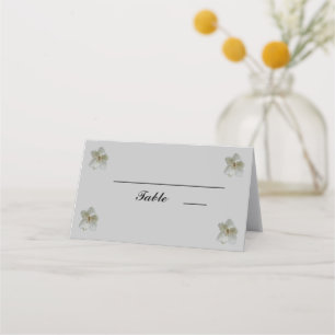 White Magnolia flower folded table Place Card
