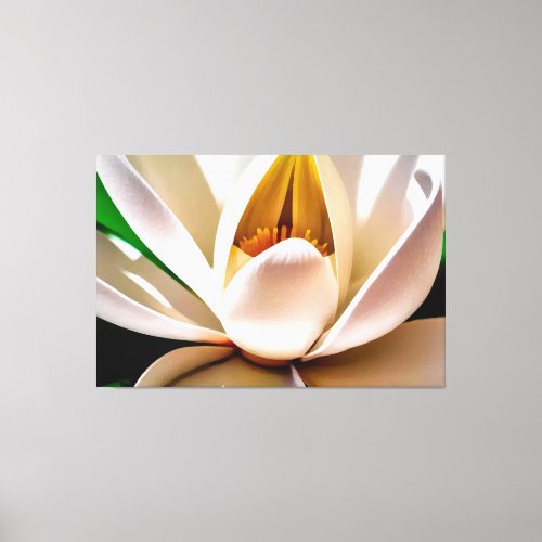 White Magnolia Flower Large Canvas Print
