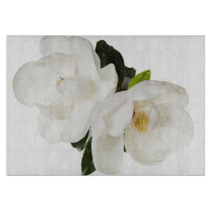 White Magnolia Flower Magnolias Floral Flowers Cutting Board