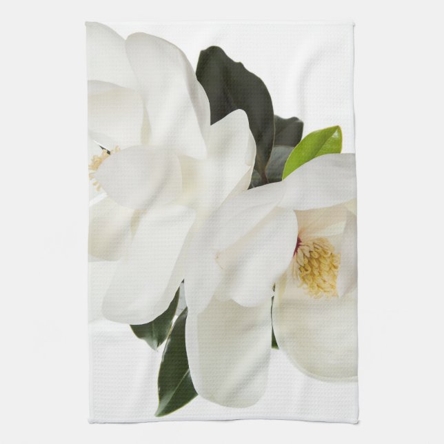 White Magnolia Flower Magnolias Floral Flowers Towel (Vertical)
