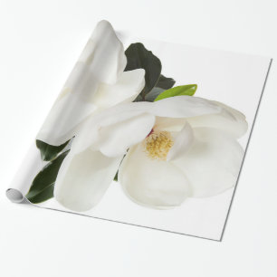 White Magnolia Flower Magnolias Floral Flowers Wrapping Paper