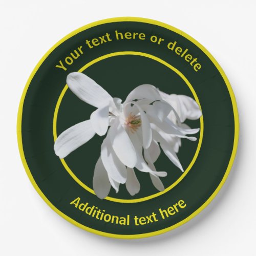 White Magnolia Flower Nature Personalized Party