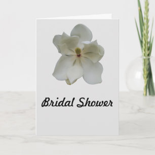 White Magnolia Flower on a Bridal Shower Invitation