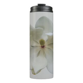White Magnolia Flower on a thermal tumbler