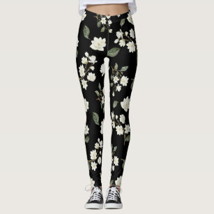 Black & White Floral Yoga Pants – Awake & Aware