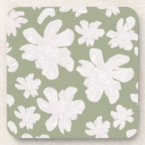 White Magnolia Flowers on Sage - seamless pattern. Wrapping Paper Sheets