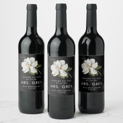 White Magnolia Future Mrs Wine Labels