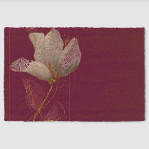 White Magnolia Gold Line Magenta Fiber Doormat