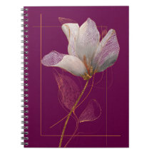 White Magnolia Gold Line Magenta