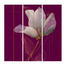 White Magnolia Gold Line Magenta