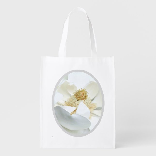 White Magnolia                                     Grocery Bag (Front)