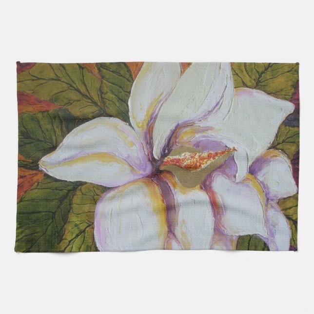 White Magnolia Hand Towel (Horizontal)