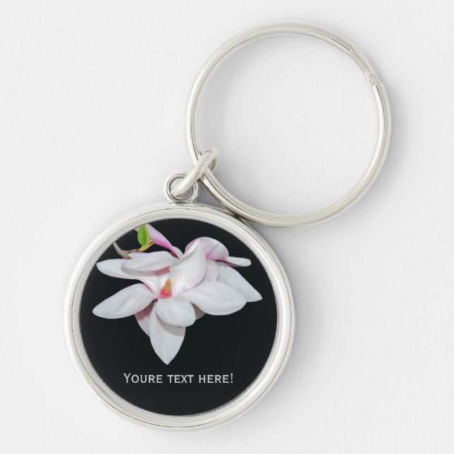 White Magnolia Keychain (Front)