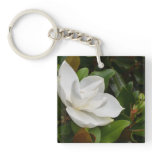 White Magnolia Keychain