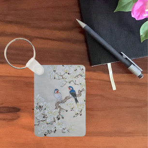 White Magnolia Keychain