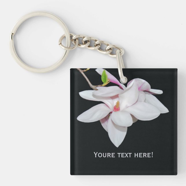 White Magnolia Keychain (Front)
