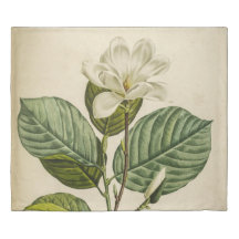 White Magnolia King Duvet Cover