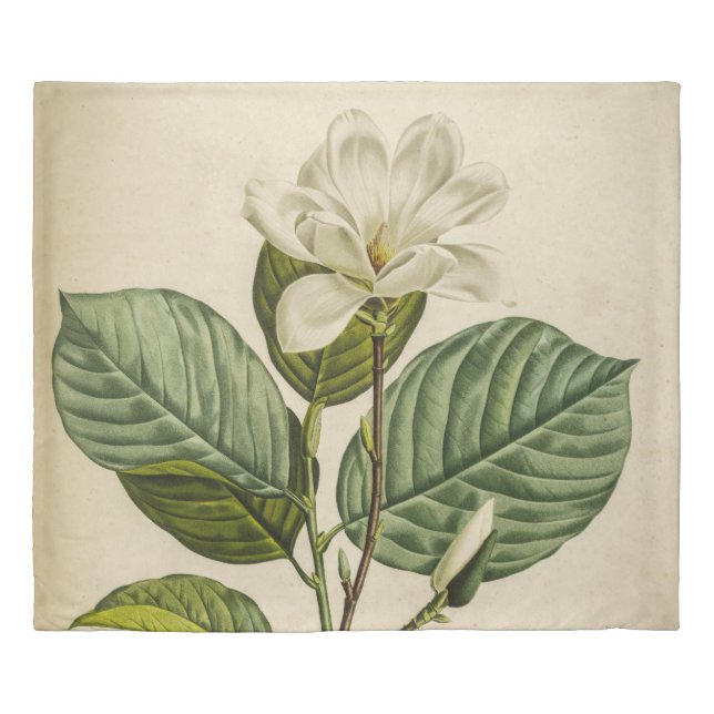 White Magnolia King Duvet Cover (Front)