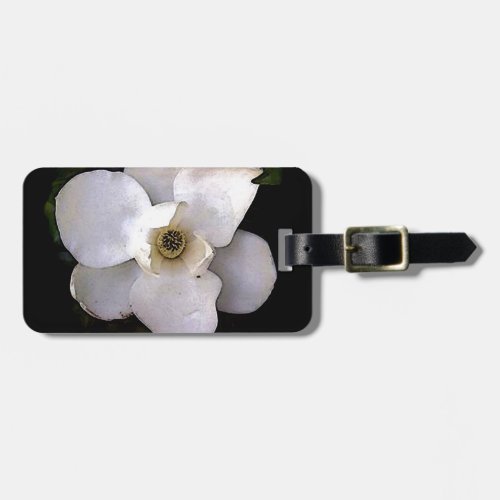 White Magnolia Luggage Tag