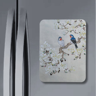 White Magnolia Magnet