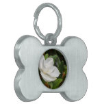 White Magnolia Pet Name Tag