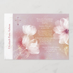 White Magnolia Religious Invitation