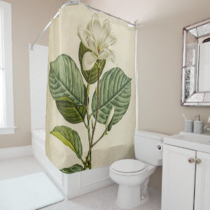 White Magnolia Shower Curtain