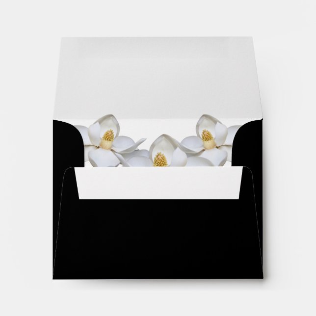 White Magnolia - Thank You & RSVP Card (A2) Envelope (Back (Bottom))