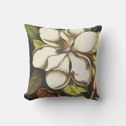 White Magnolia Throw Pillow