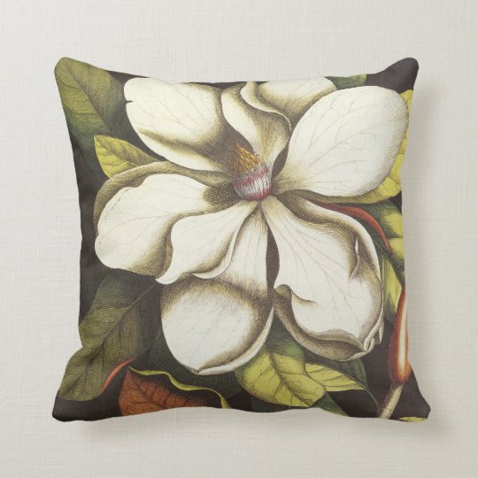 White Magnolia Throw Pillow