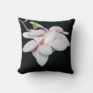 White Magnolia Throw Pillow