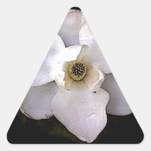 White Magnolia Triangle Sticker