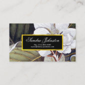 White Magnolia Vintage Botanical Business Card (Front)