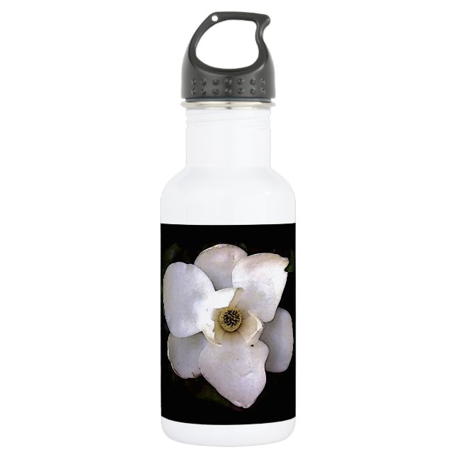 White Magnolia Water Bottle (Front)